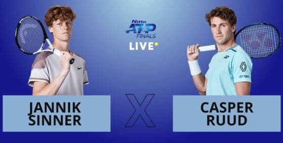 [AO VIVO] Acompanhe Sinner x Ruud no ATP Finals em tempo real