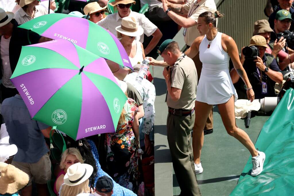 First Wimbledon women’s semifinal halted twice due to unwell supporters on Centre Court