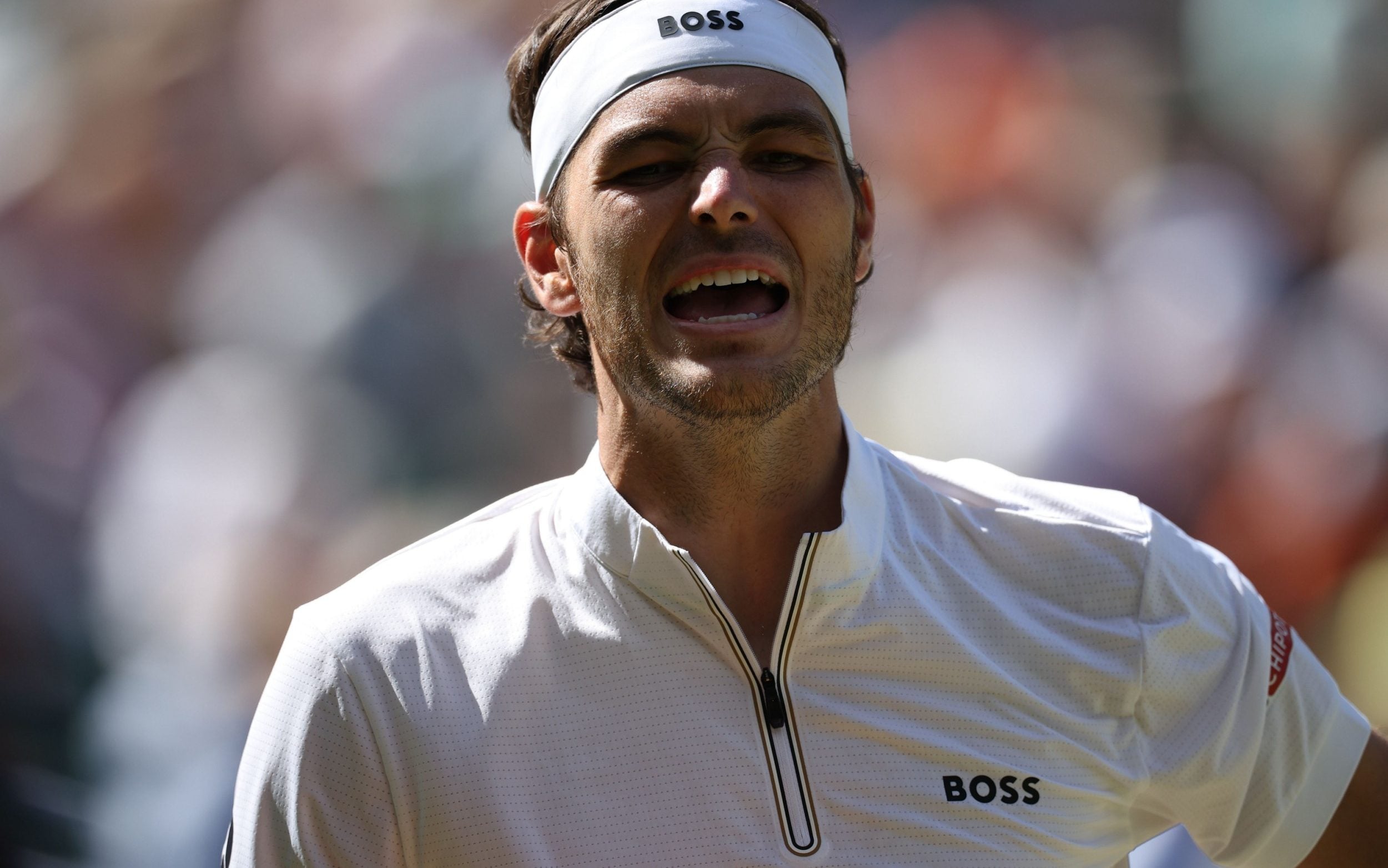 Taylor Fritz of the USA reacts