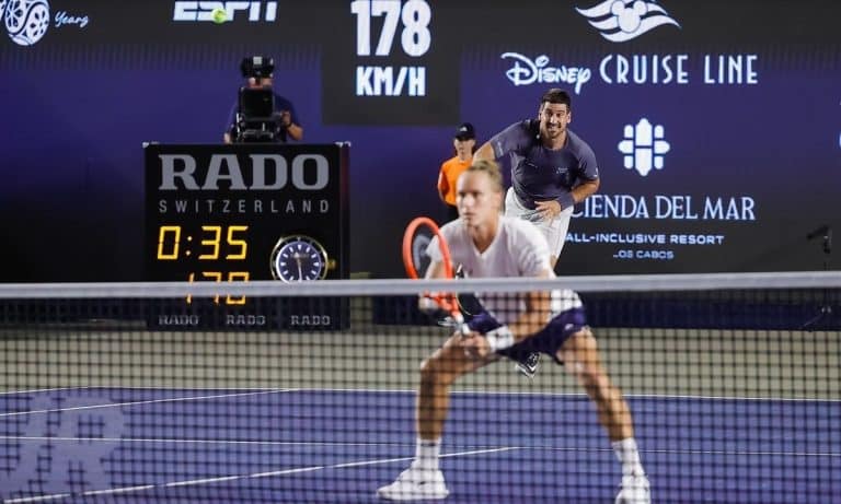 Orlando Luz e Rafael Matos em partida no ATP 250 de Los Cabos