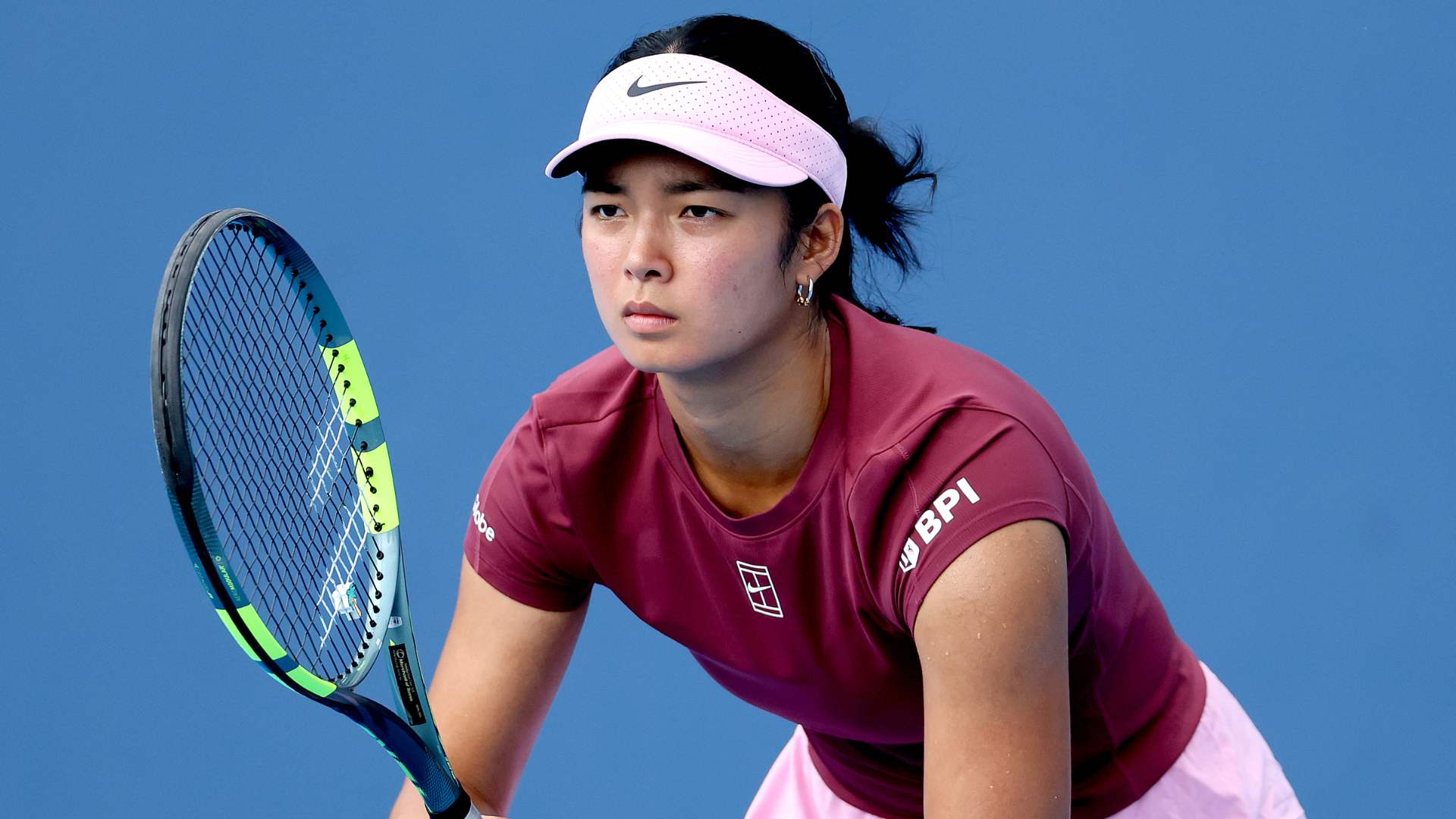 MASON, OHIO - AUGUST 15: Alexandra Eala of the Philippines plays Elena-Gabriela Ruse of Romania during day 5 of the Cincinnati Open at the Lindner Family Tennis Center on August 15, 2026 in Mason, Ohio. (Photo by Matthew Stockman/Getty Images)