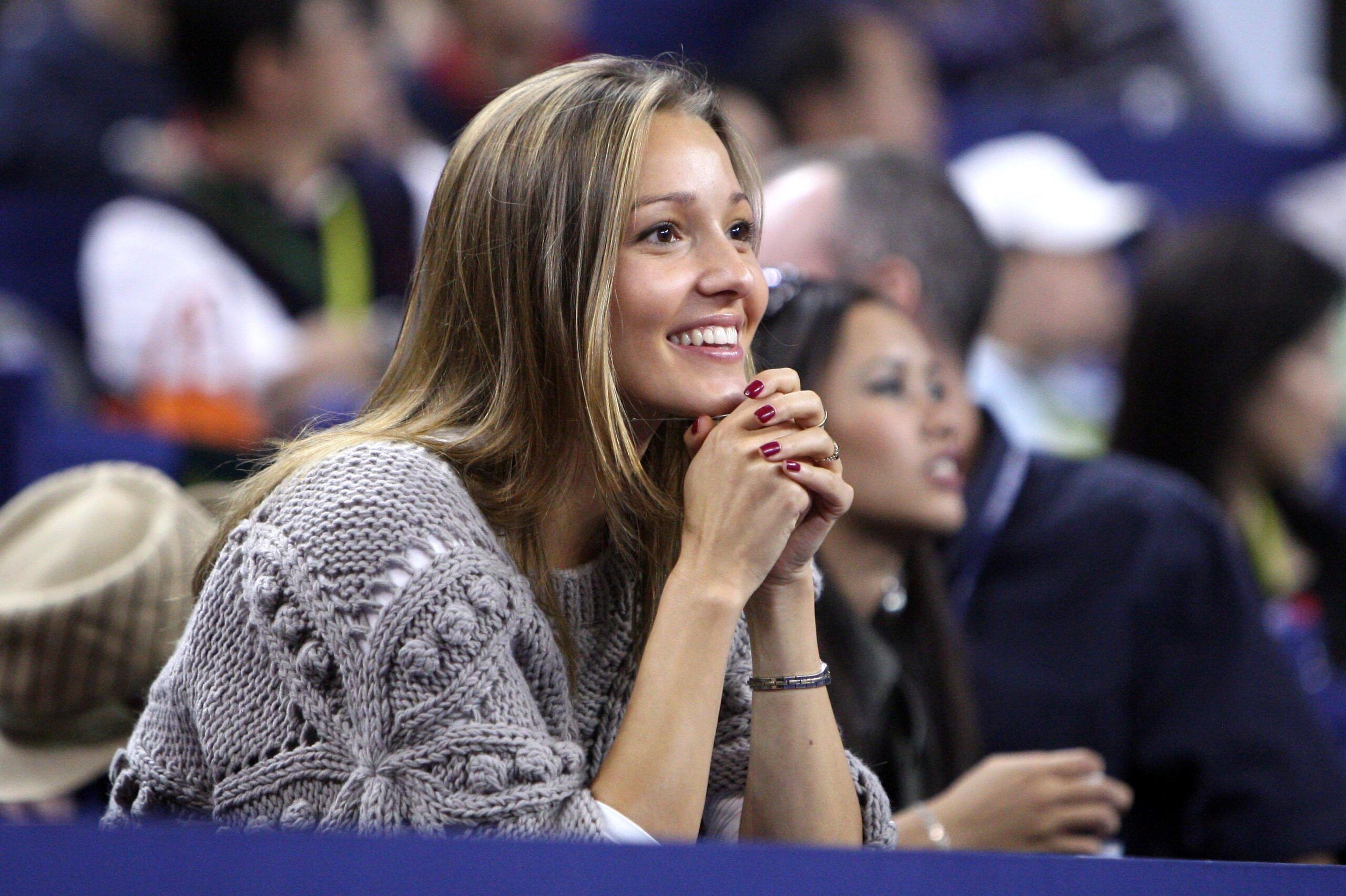 Nov 16, 2008; Shanghai, CHINA; Jelena Ristic watches boyfriend Novak Djokovic (SRB) compete against Nikolay Davydenko (RUS) during the finals of the Tennis Masters Cup at Qi Zhong Stadium. Djokovic defeated Davydenko 6-1, 7-5. © Nicolas Luttiau/Presse Sports via USPRESSWIRE