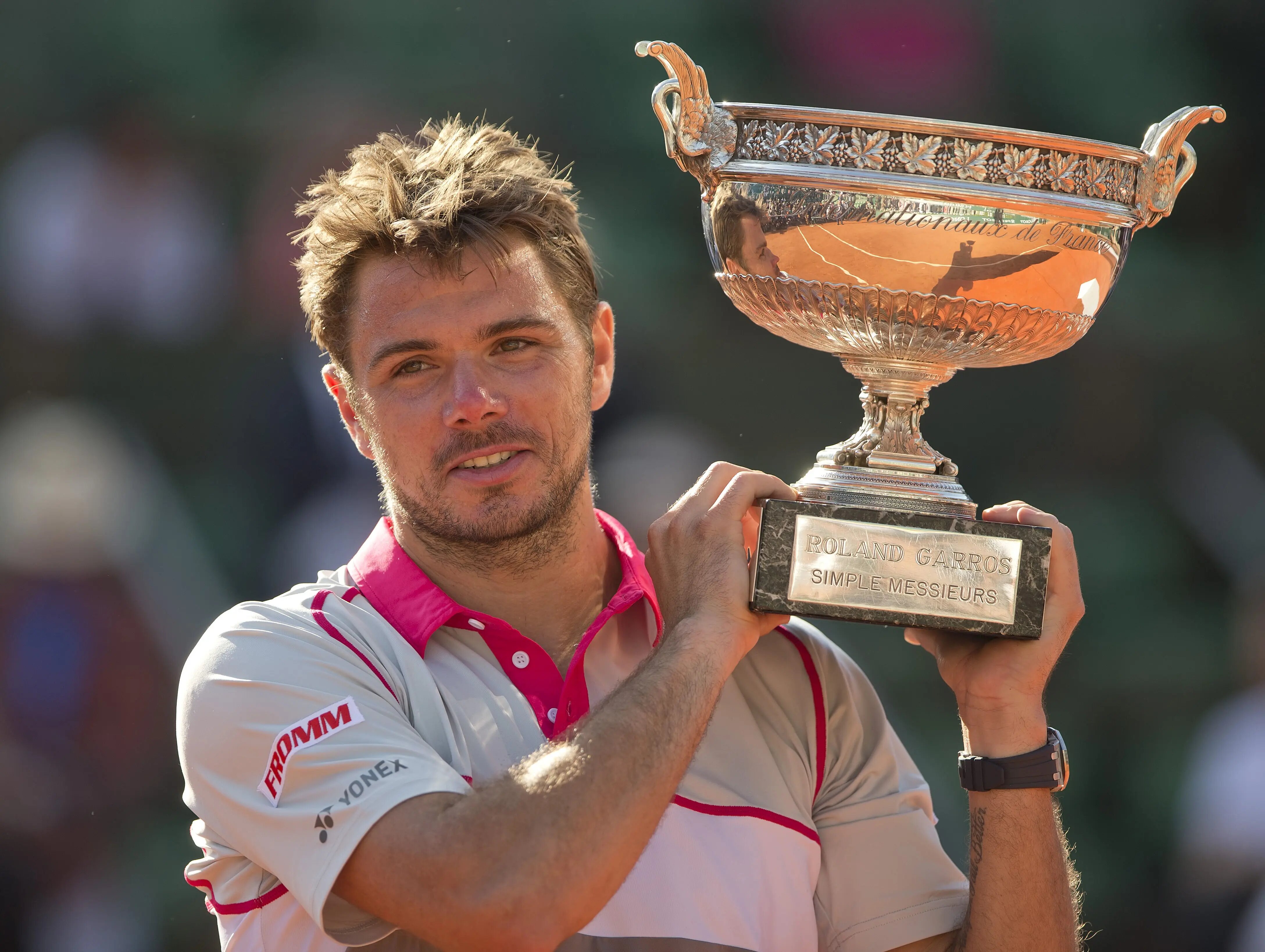 Stan Wawrinka 2015 French Open trophy