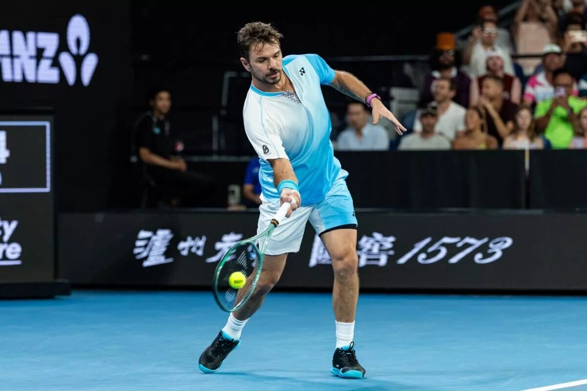 Stan Wawrinka in action ahead of ATP Lyon.