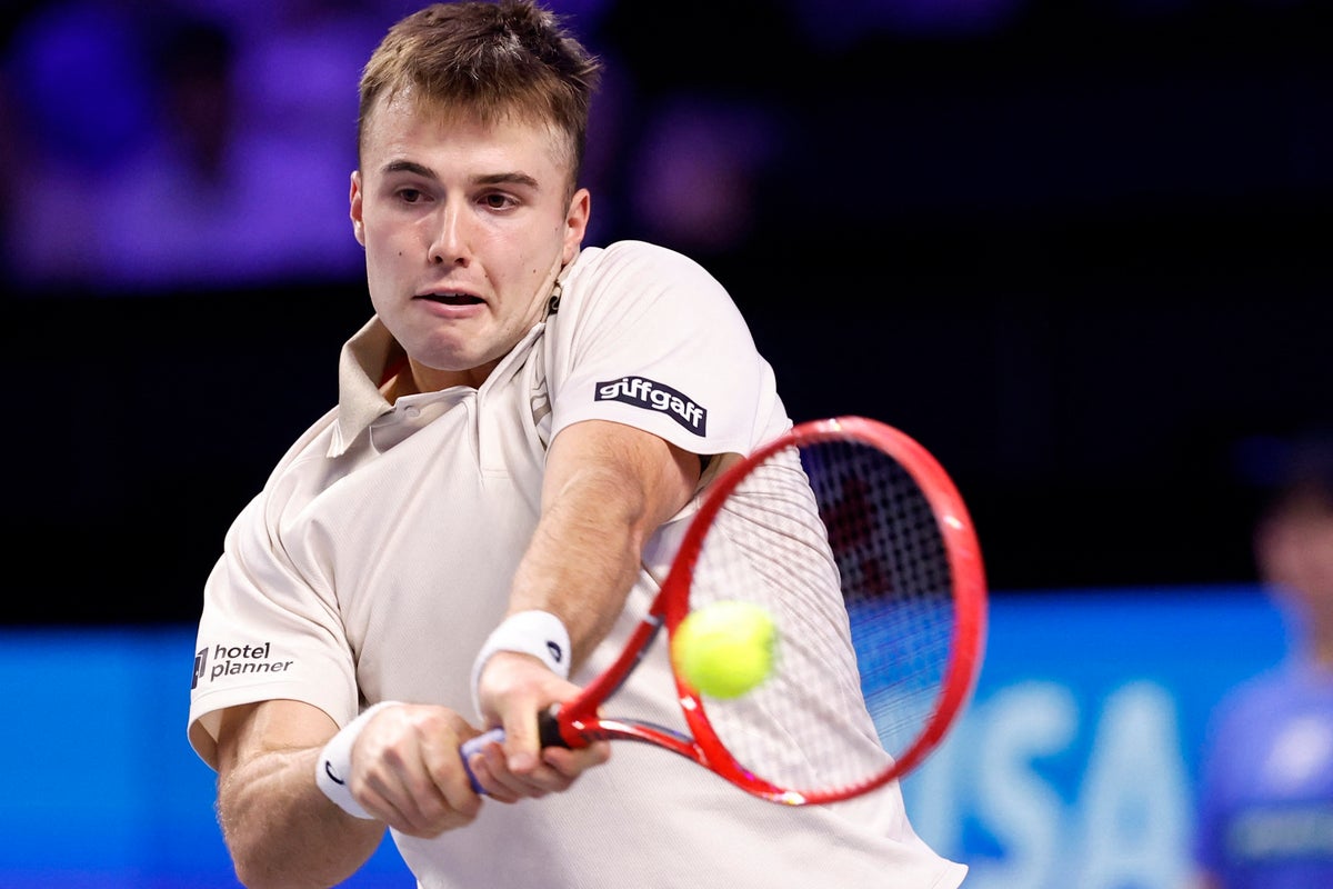 Arthur Fery in action during his quarter final match against Alexander Zverev (Reuters)